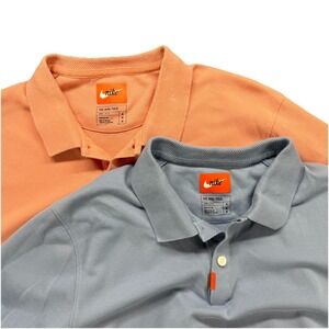 NIKE Mens Polo Shirt Lot of 2‎ Size Medium Pink and Light Blue Dri-FIT Casual